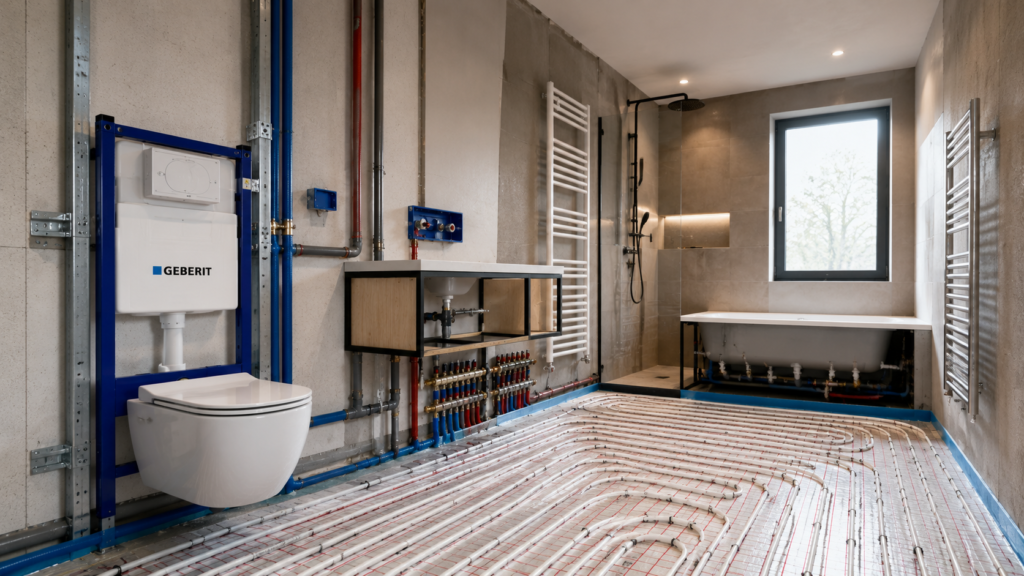 Loodgieter Rotterdam Sanitair Aanleggen Badkamer Renovatie Compleet Net Leidingwerk Voor Aan En Afvoer Van Water In Aanbouw