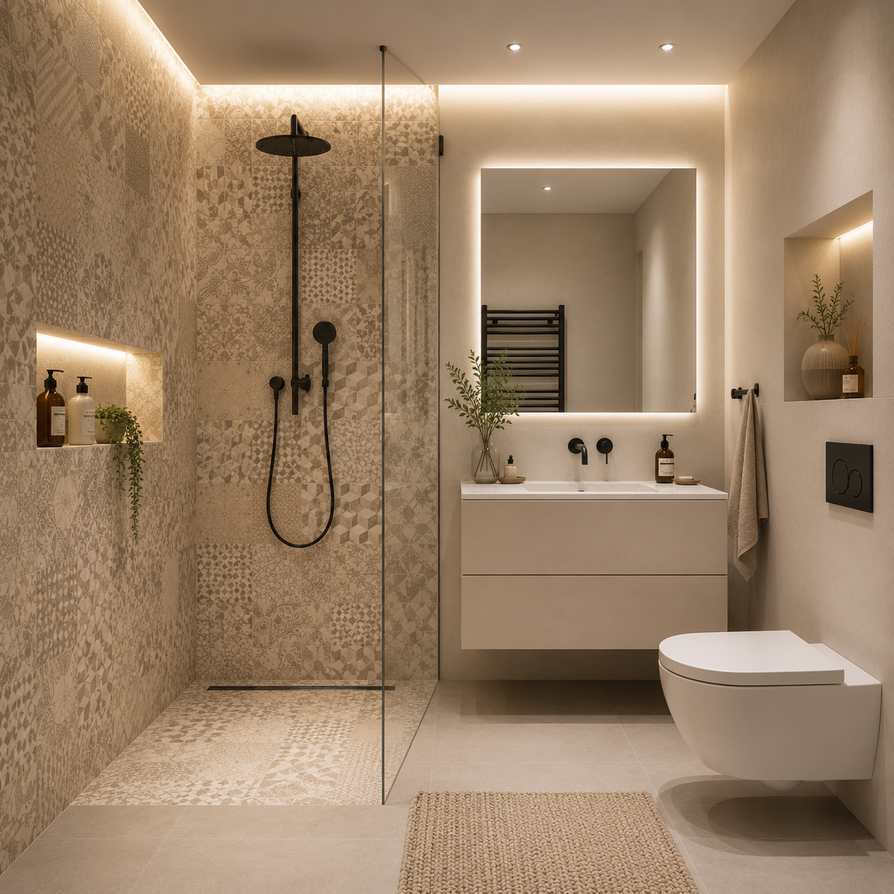 Luxe Moderne Badkamer Renovatie Van Badkamer Specialist Rotterdam Modern Minimalistis Met Unieke Motief Tegels